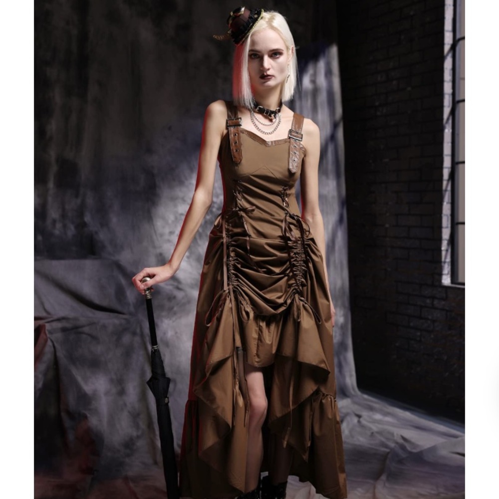 Scarlet Darkness Women Steampunk Victorian Party Dress